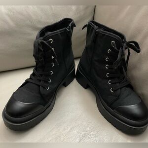 Torrid Black Canvas Lug Bootie Sz.9.5 (WW)